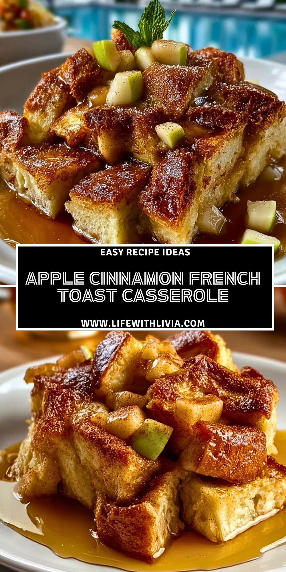Apple Cinnamon French Toast Casserole - Pin 1
