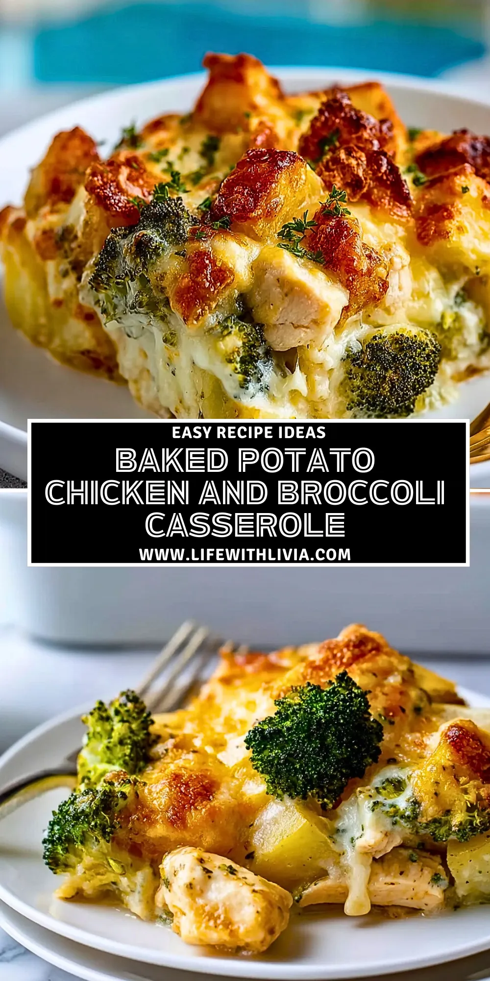 Baked Potato Chicken and Broccoli Casserole - Pin 1