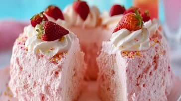 Beautiful Pink Angel Food Cake - 1