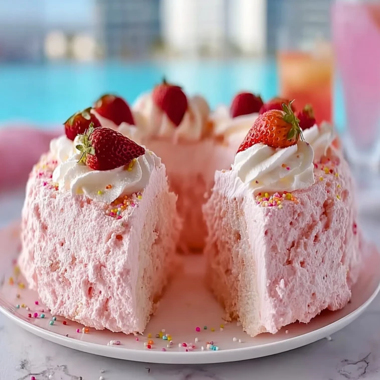 Beautiful Pink Angel Food Cake - 1