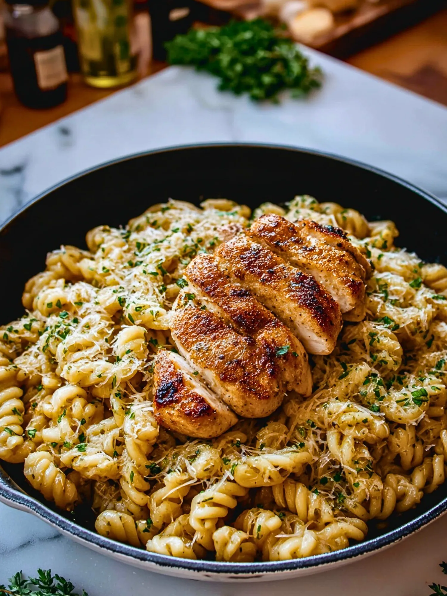 Garlic Parmesan Chicken Pasta - 3