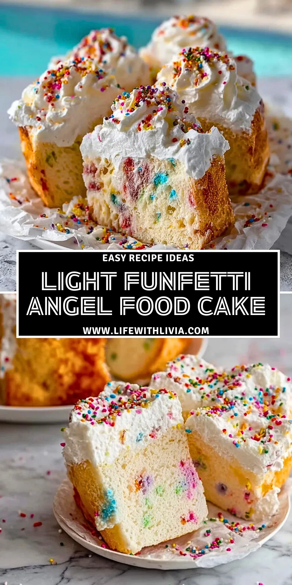 Light Funfetti Angel Food Cake - Pin 1