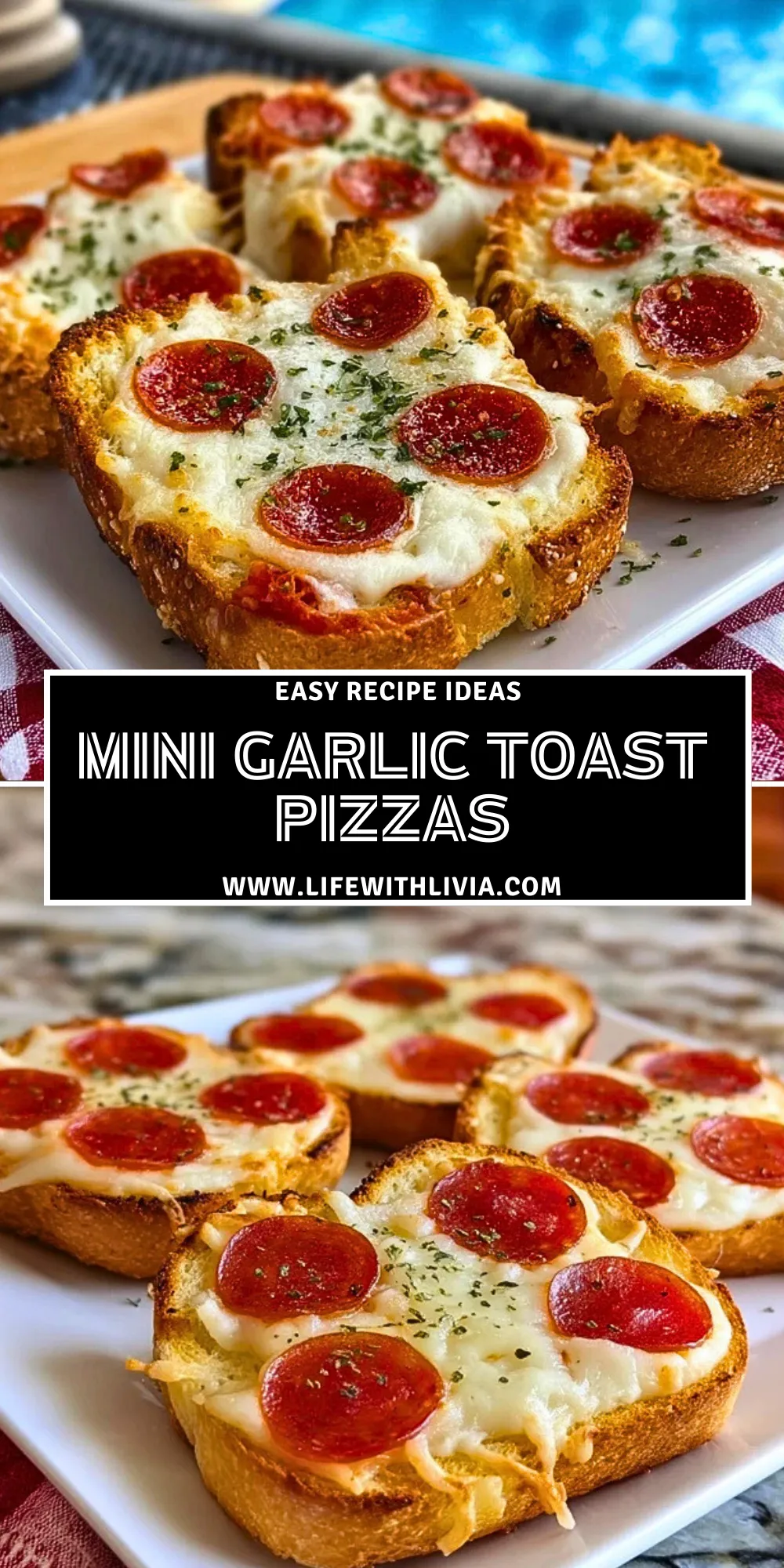 Mini Garlic Toast Pizzas - Pin 1