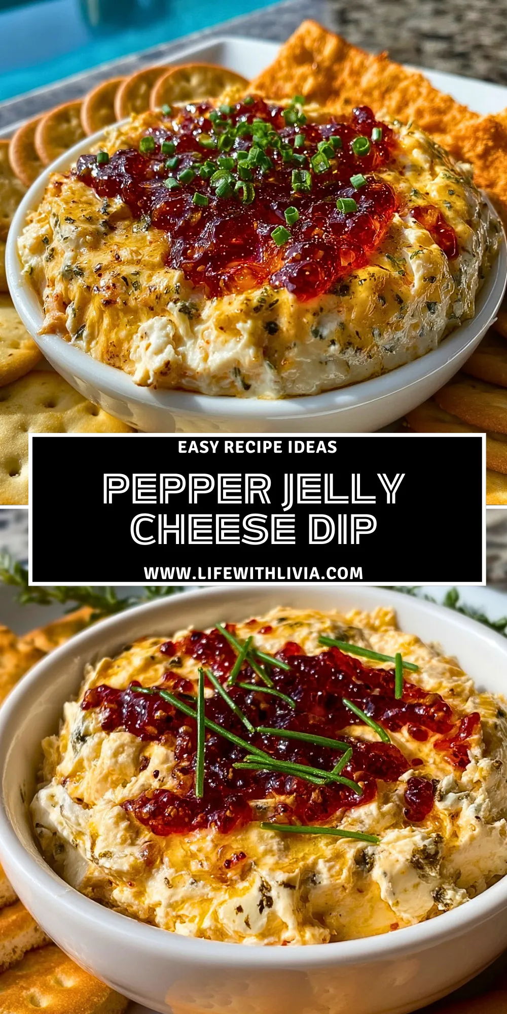 Pepper Jelly Cheese Dip - Pin 1