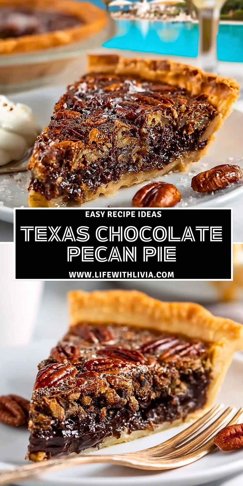 Texas Chocolate Pecan Pie - Pin 1