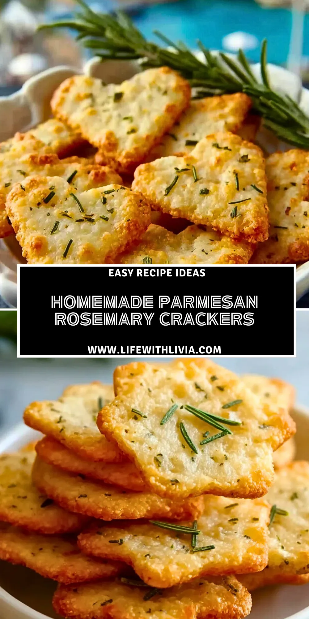 Homemade Parmesan Rosemary Crackers - Pin 1