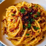 Caramelized Onion Pasta with Chilli Oil 2