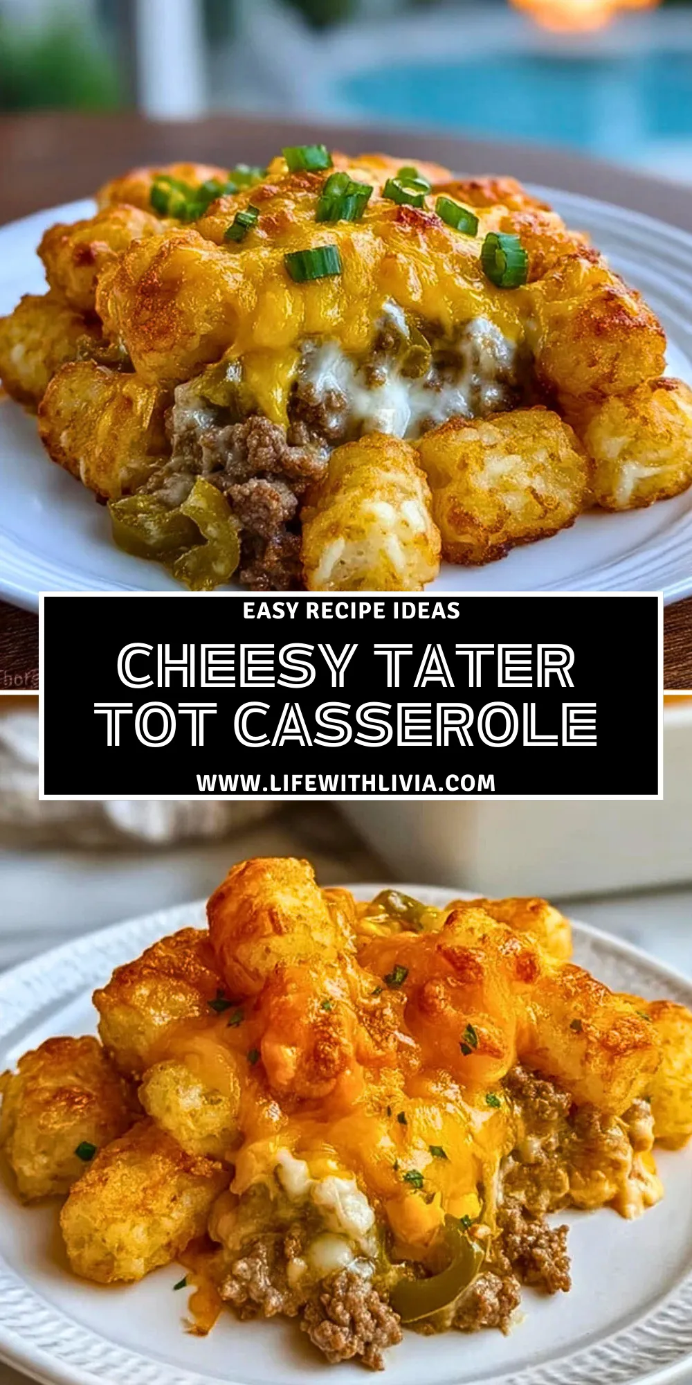 Cheesy Tater Tot Casserole - Pin 1