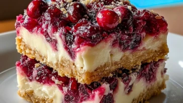 Cranberry Bars with Cream Cheese Frosting- 1