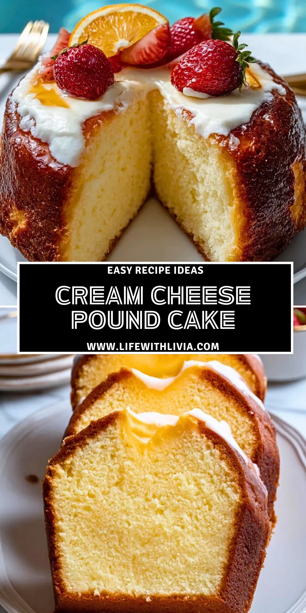 Cream Cheese Pound Cake - Pin 1