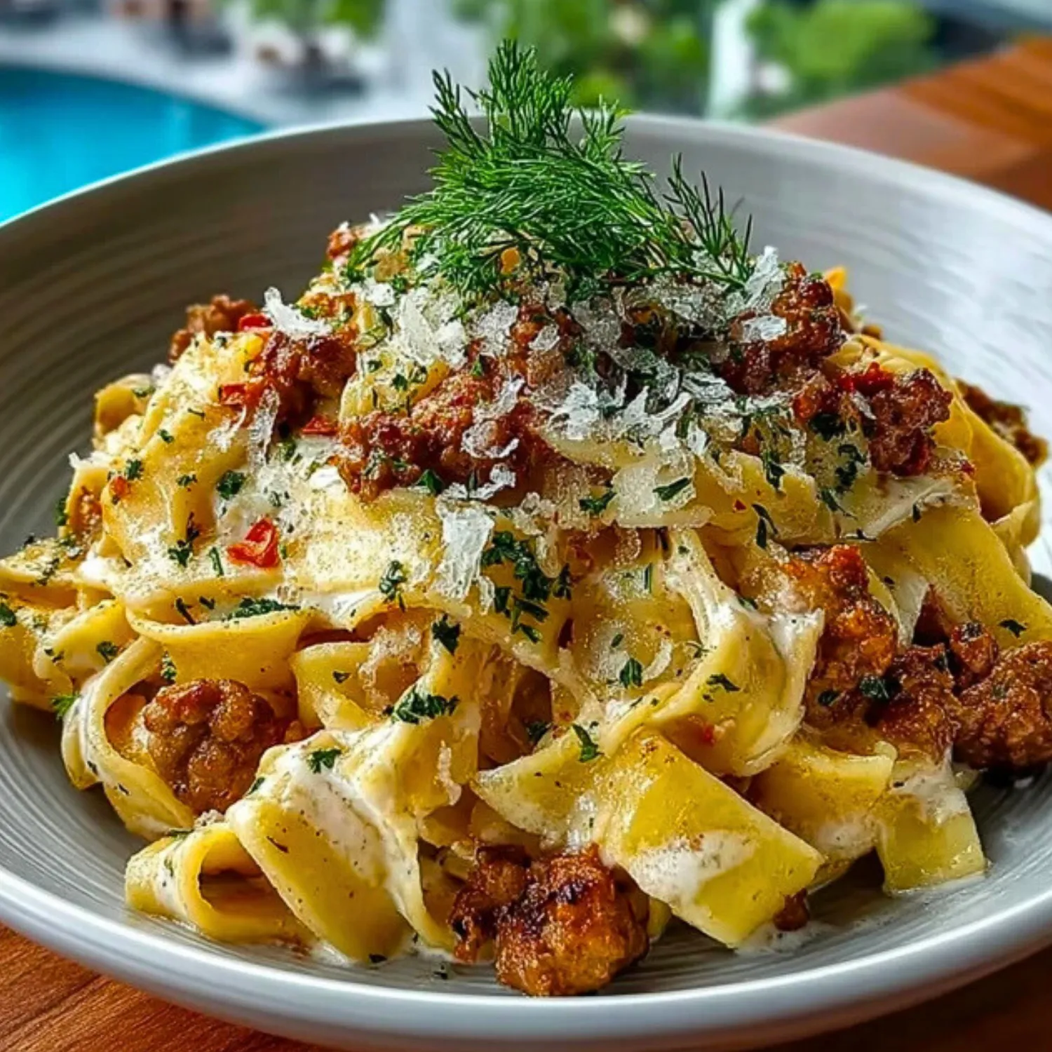 Creamy Calabrian Chili Pappardelle with Sausage & Fennel - 1