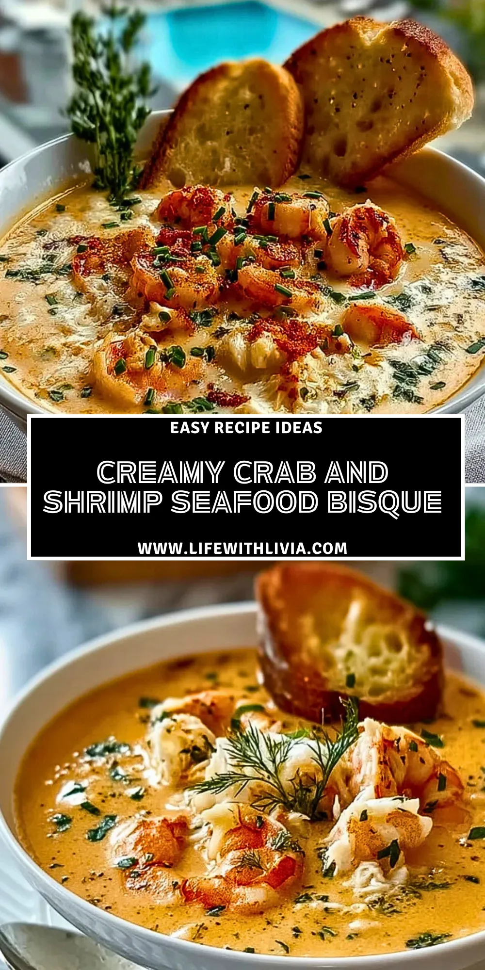 Creamy Crab and Shrimp Seafood Bisque - Pin 1
