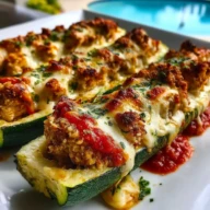 Crispy Chicken Parmesan Stuffed Zucchini Boats - 1