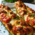 Crispy Chicken Parmesan Stuffed Zucchini Boats - 2