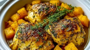 Crockpot Maple Dijon Chicken With Butternut Squash- 1