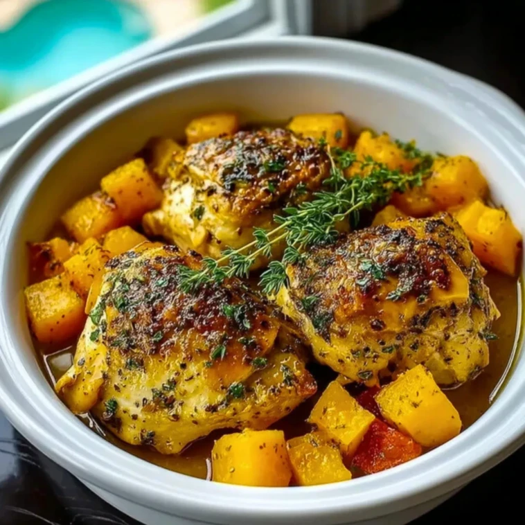 Crockpot Maple Dijon Chicken With Butternut Squash- 1