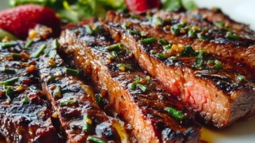 Honey-Garlic Grilled Skirt Steak - 1