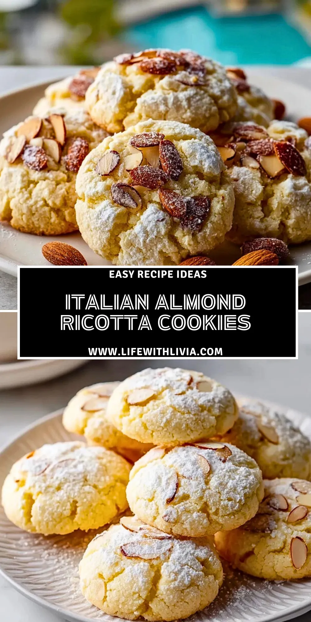 Italian Almond Ricotta Cookies- Pin 1