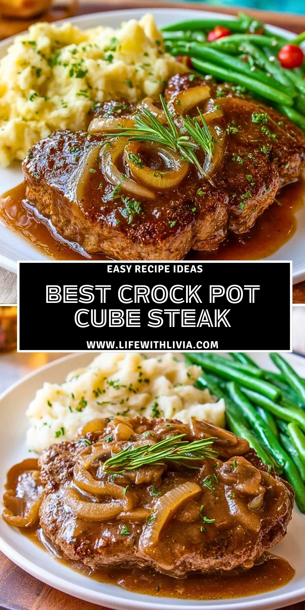 Best Crock Pot Cube Steak- Pin 1