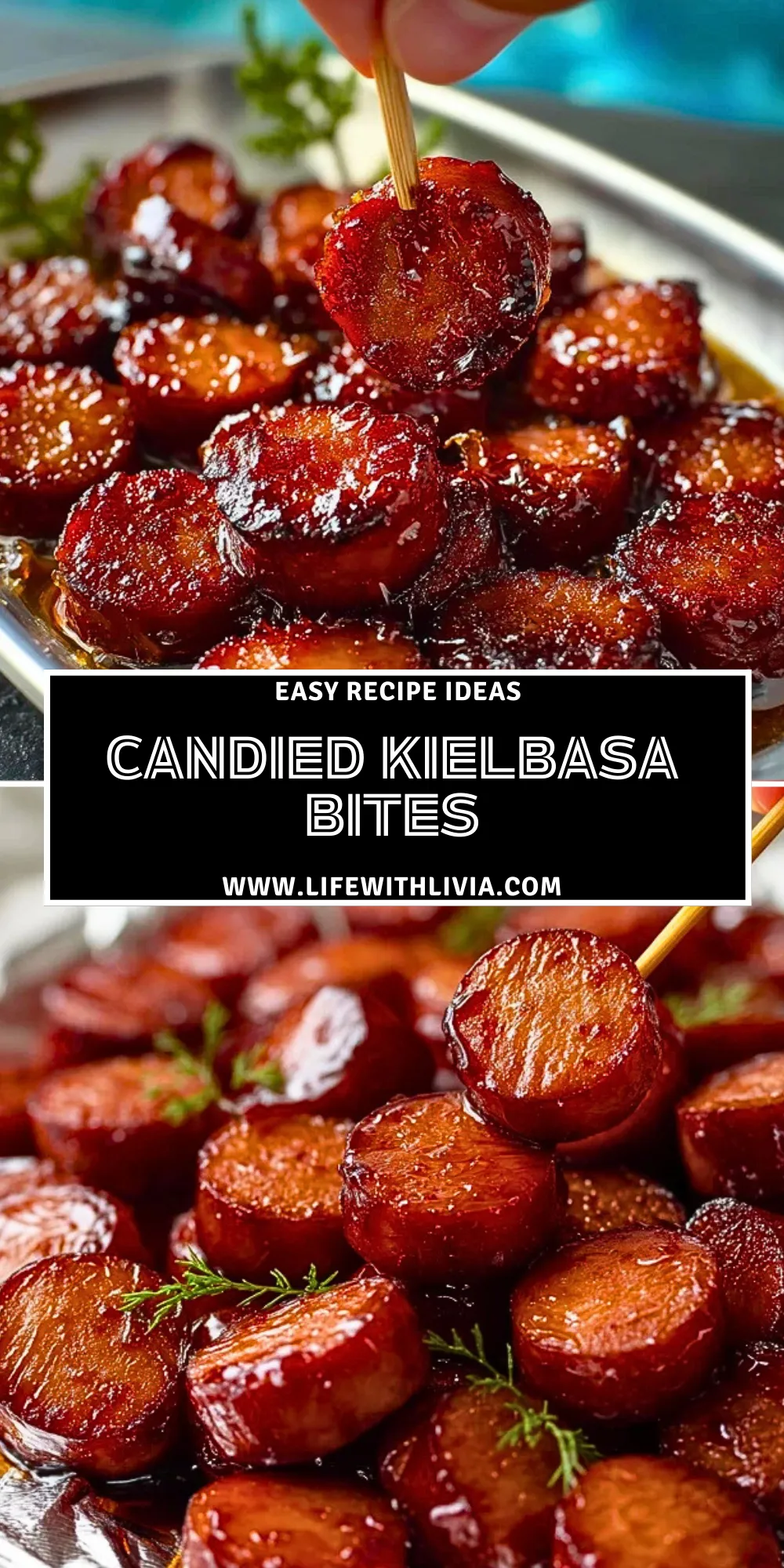 Candied Kielbasa Bites- Pin 1