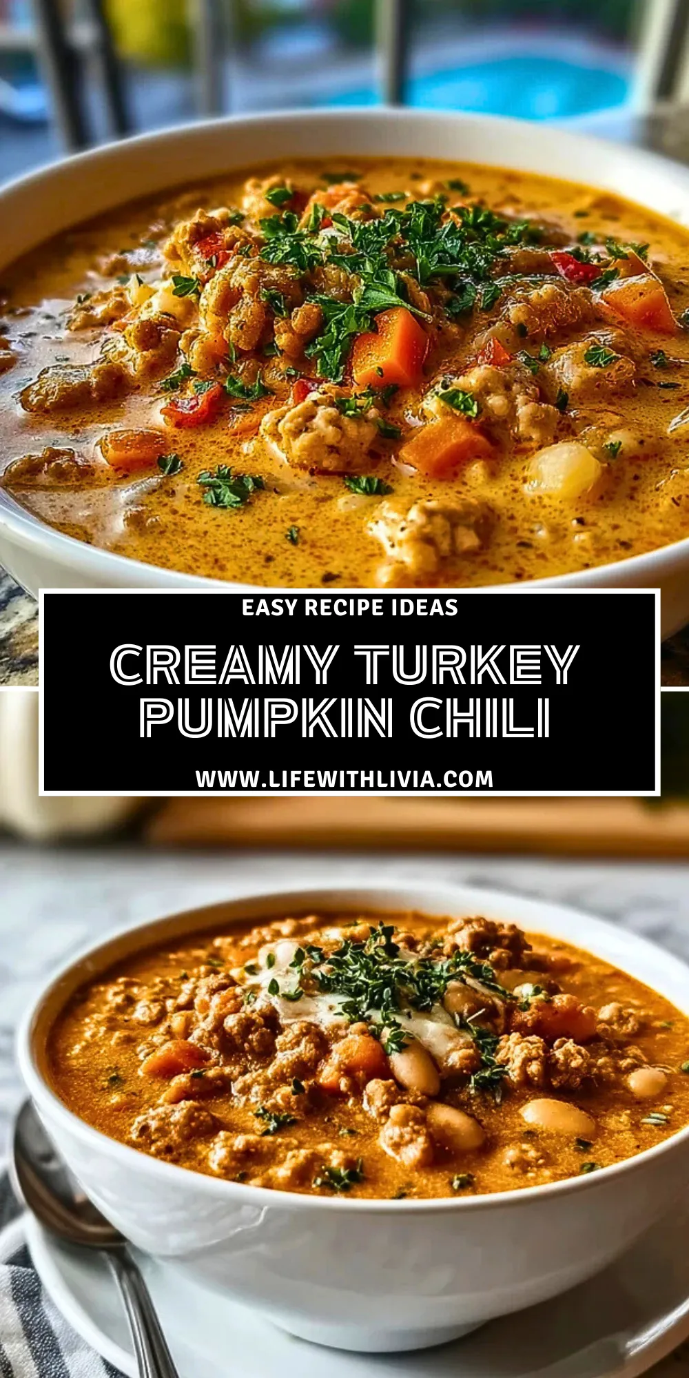Creamy Turkey Pumpkin Chili - Pin 1
