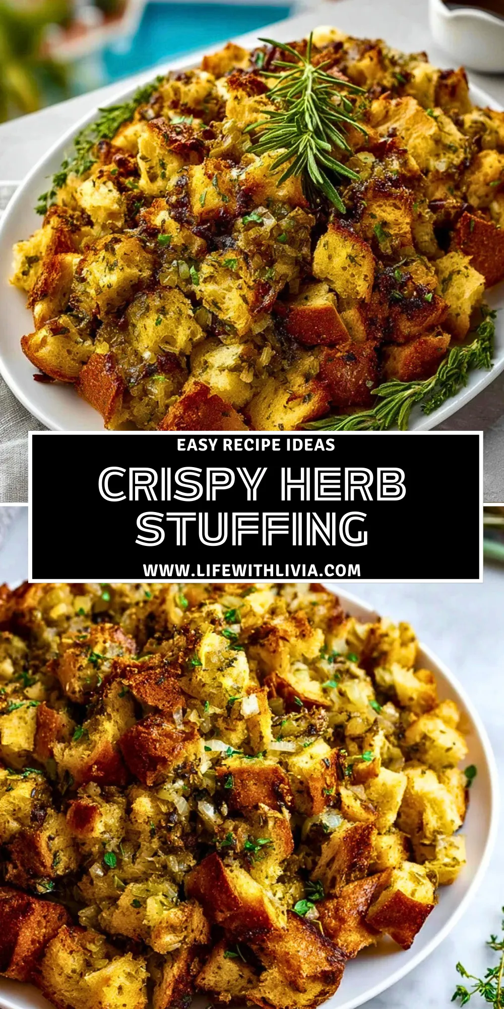 Crispy Herb Stuffing - Pin 1