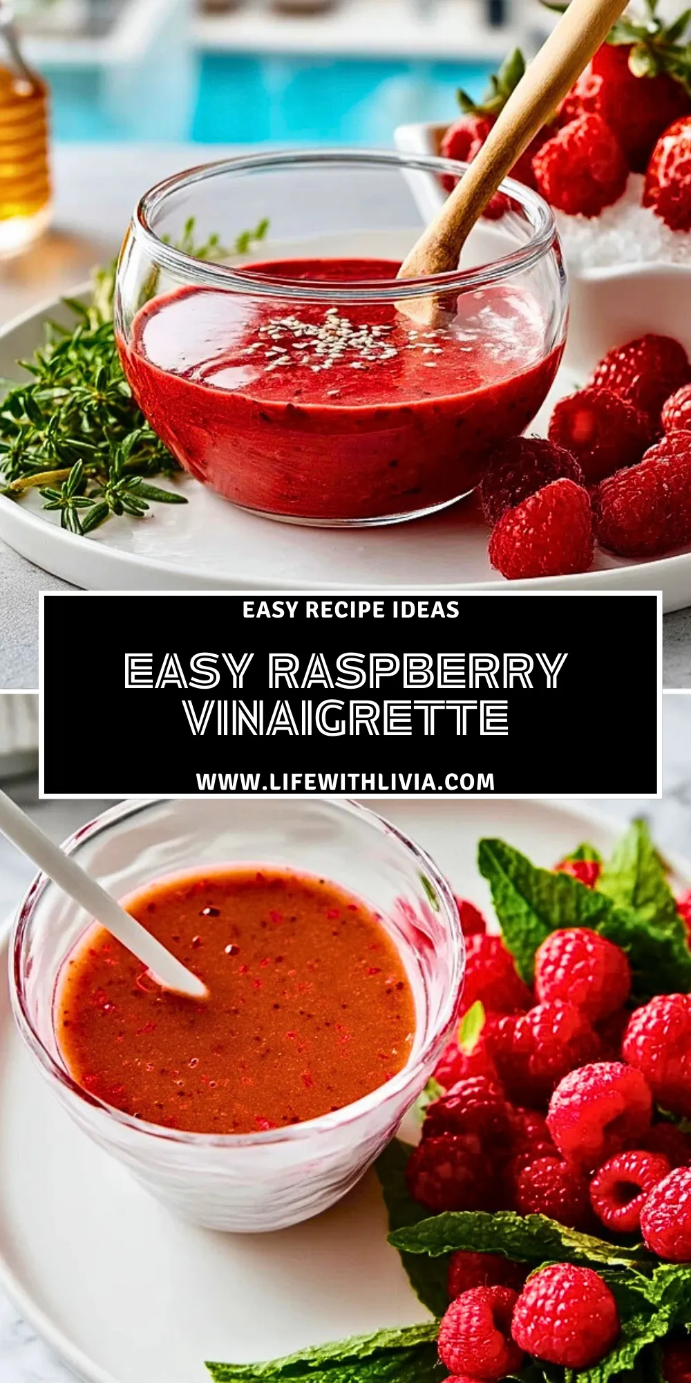 Easy Raspberry Vinaigrette- Pin 1
