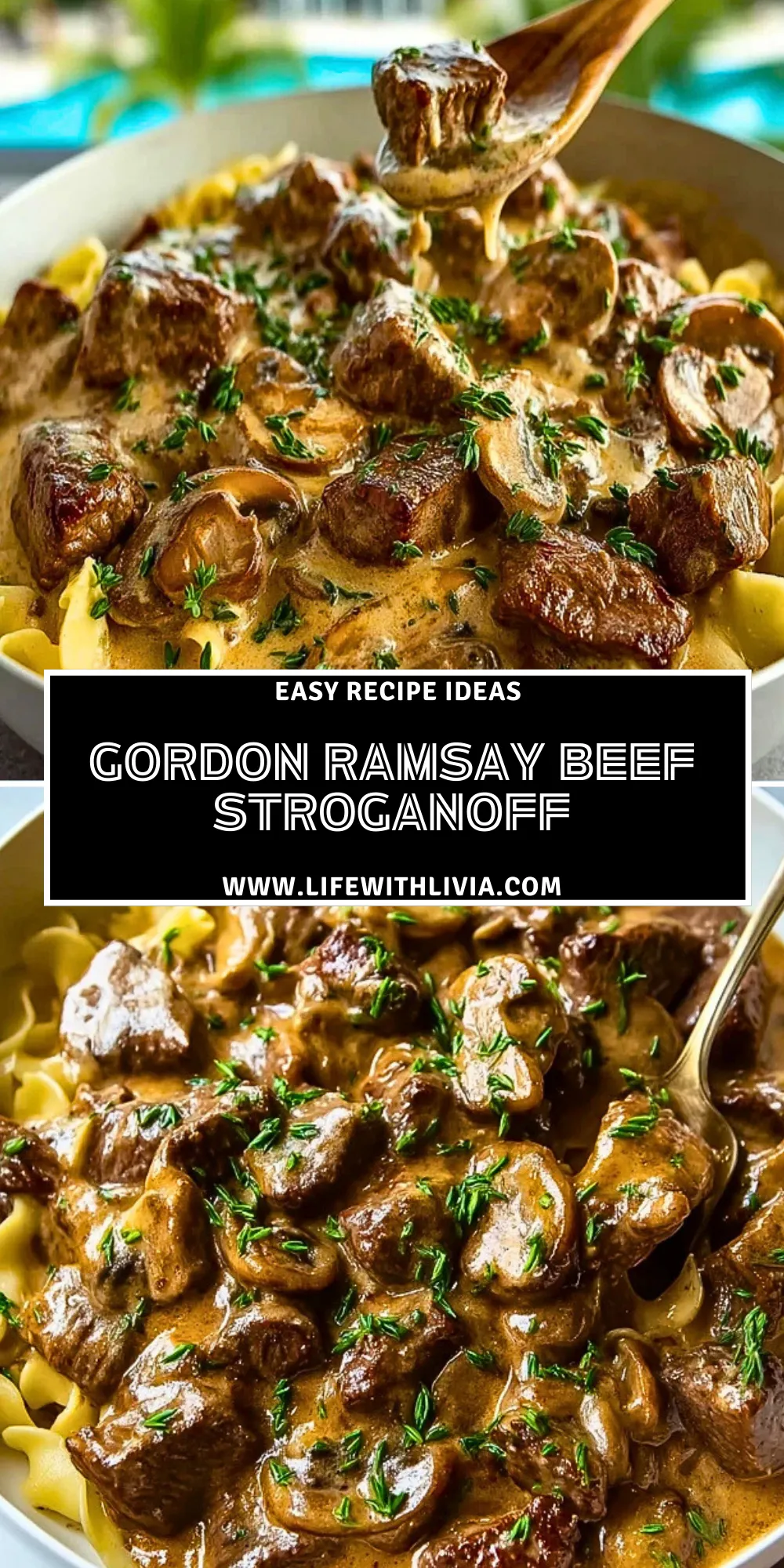Gordon Ramsay Beef Stroganoff- Pin 1