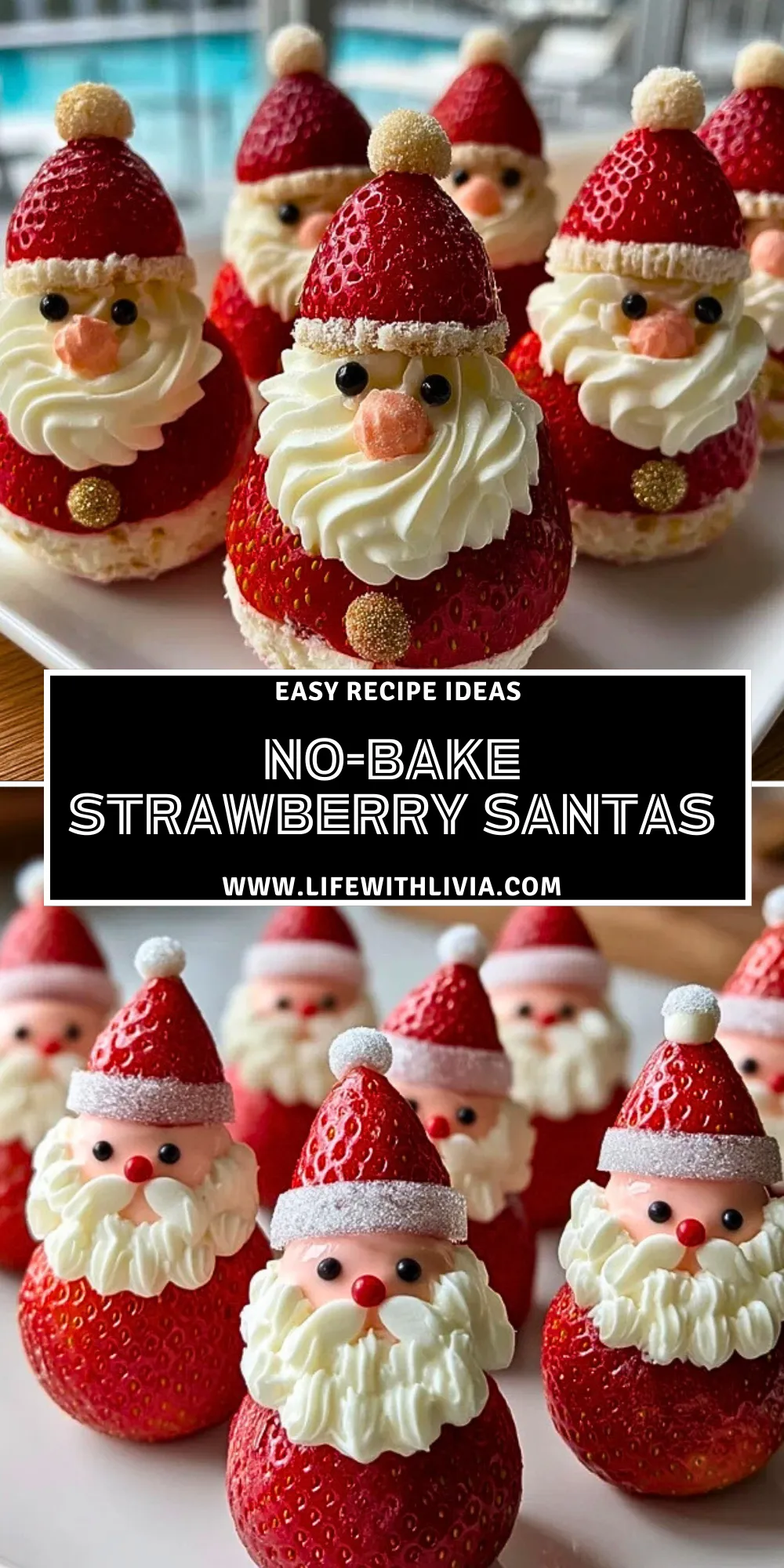 No-Bake Strawberry Santas- Pin 1