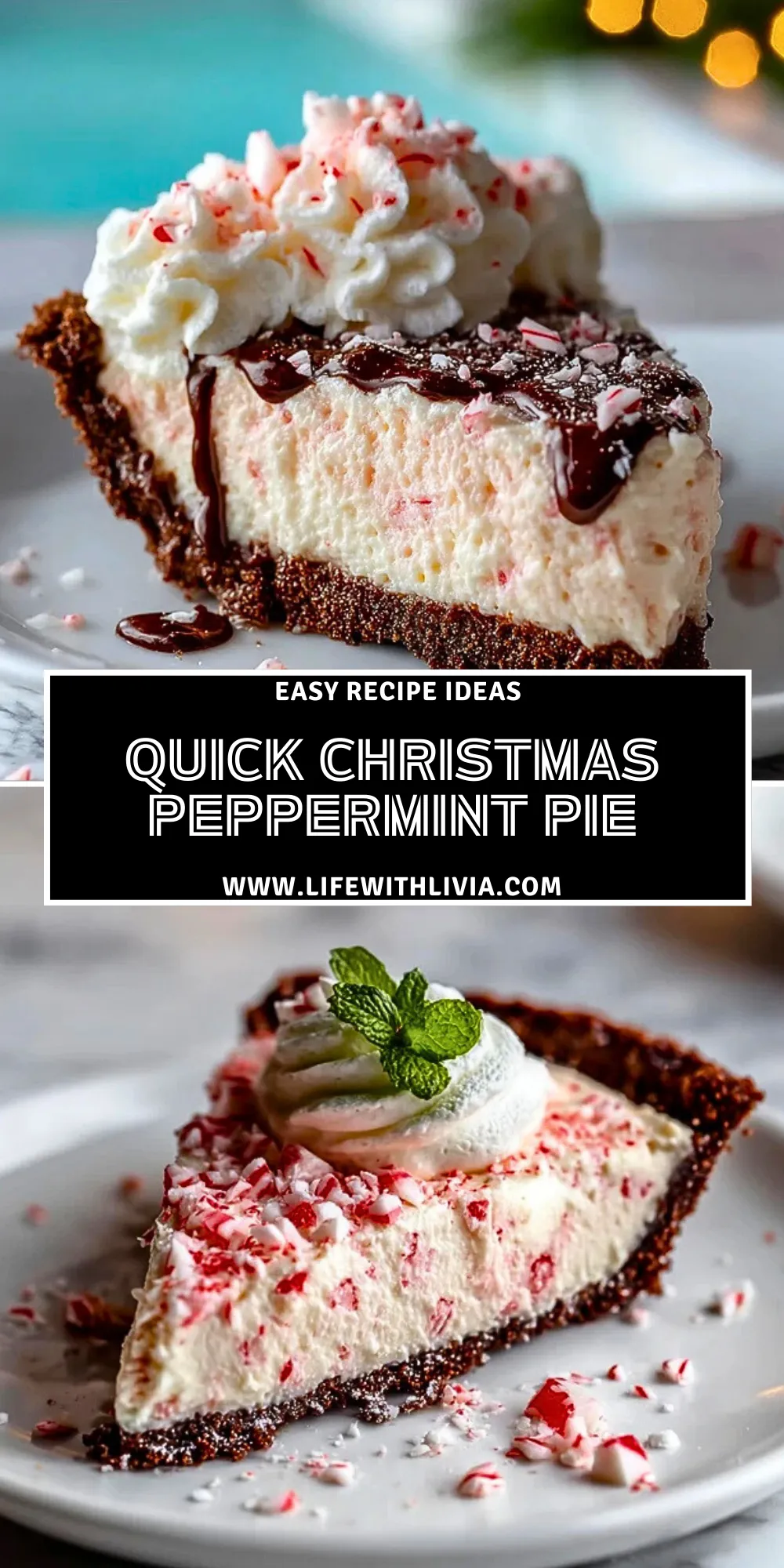 Quick Christmas Peppermint Pie - Pin 1