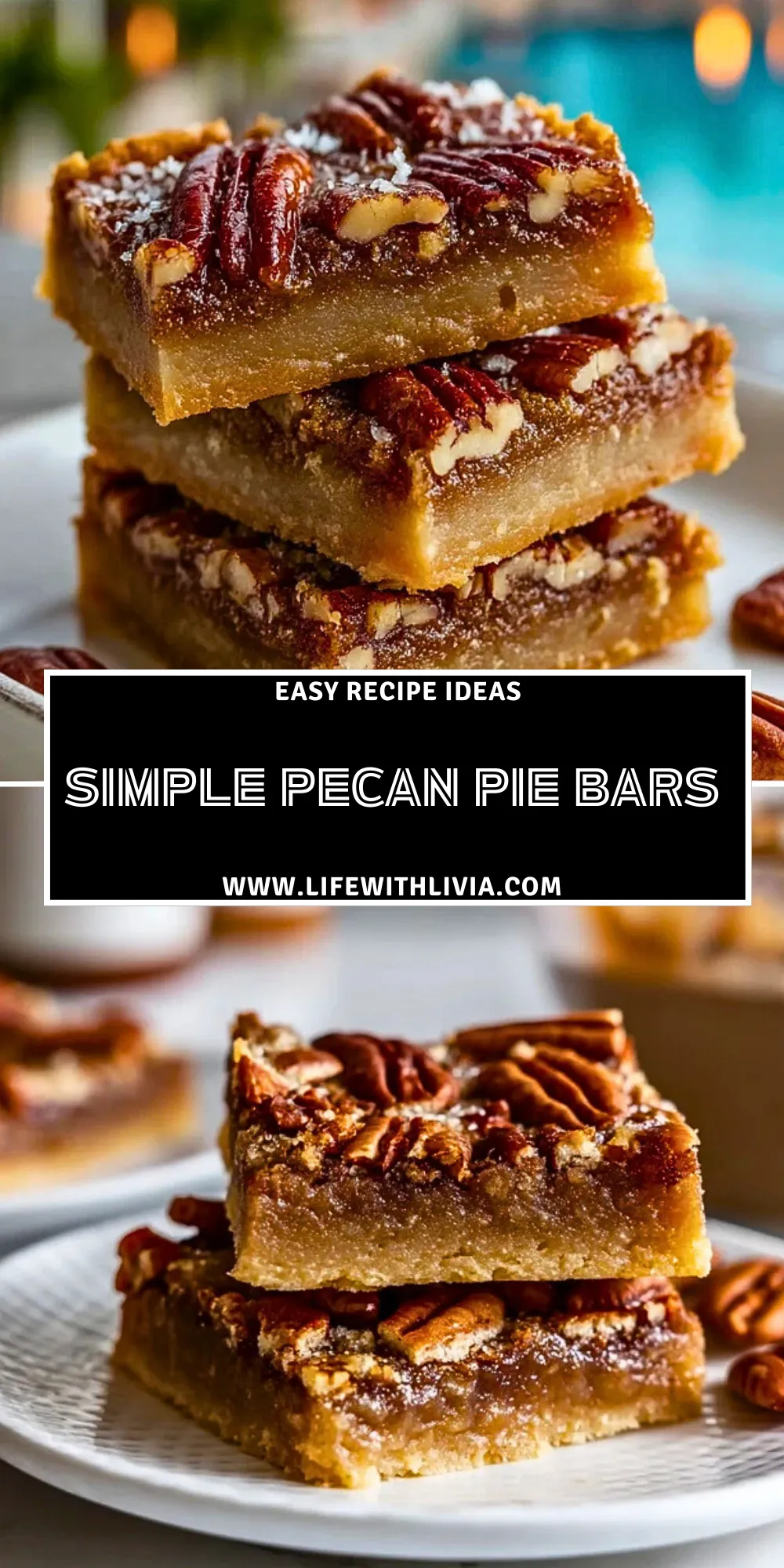 Simple Pecan Pie Bars- Pin 1