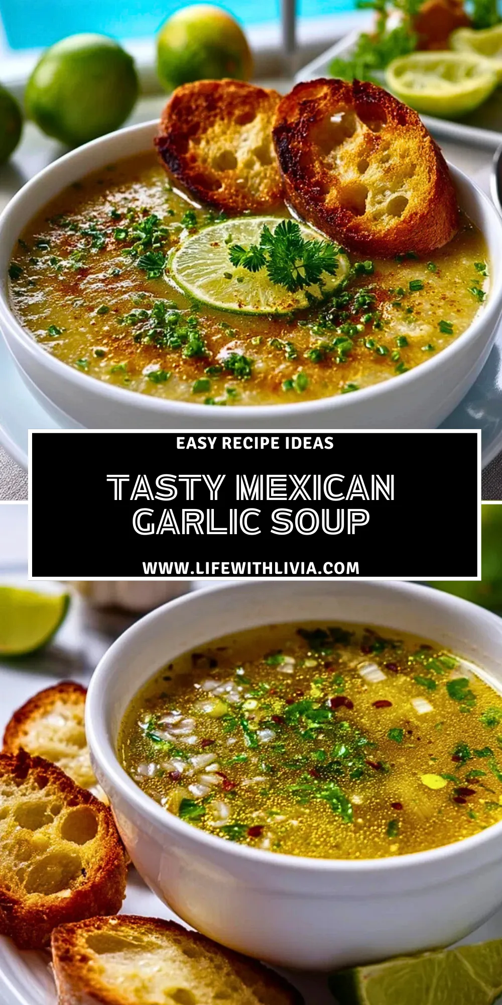 Tasty Mexican Garlic Soup- Pin 1