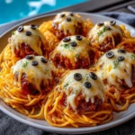 Spooky Spaghetti & Cheesy Monster Meatballs- 1