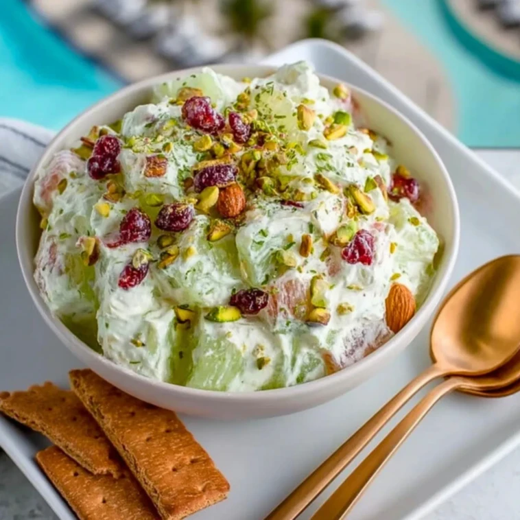 Traditional Watergate Fruit Salad with Pistachios- 1
