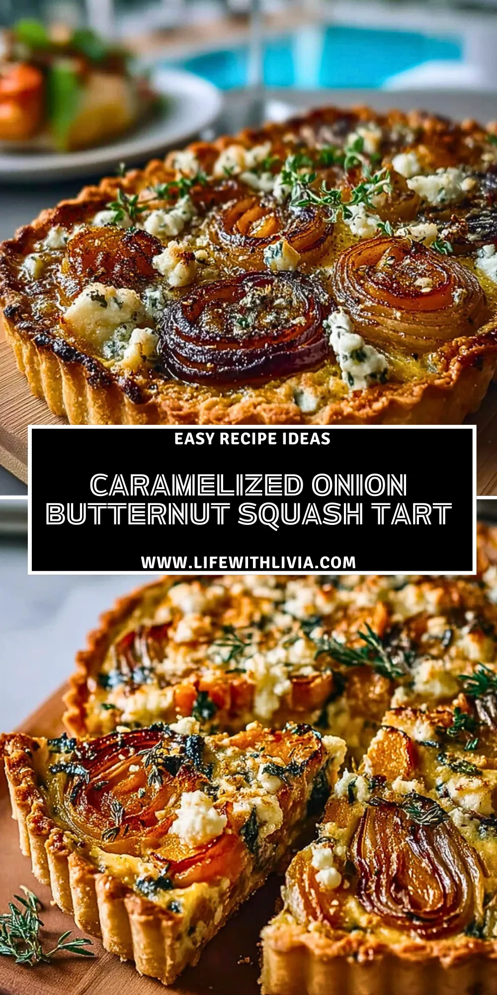 Caramelized Onion Butternut Squash Tart - Pin 1