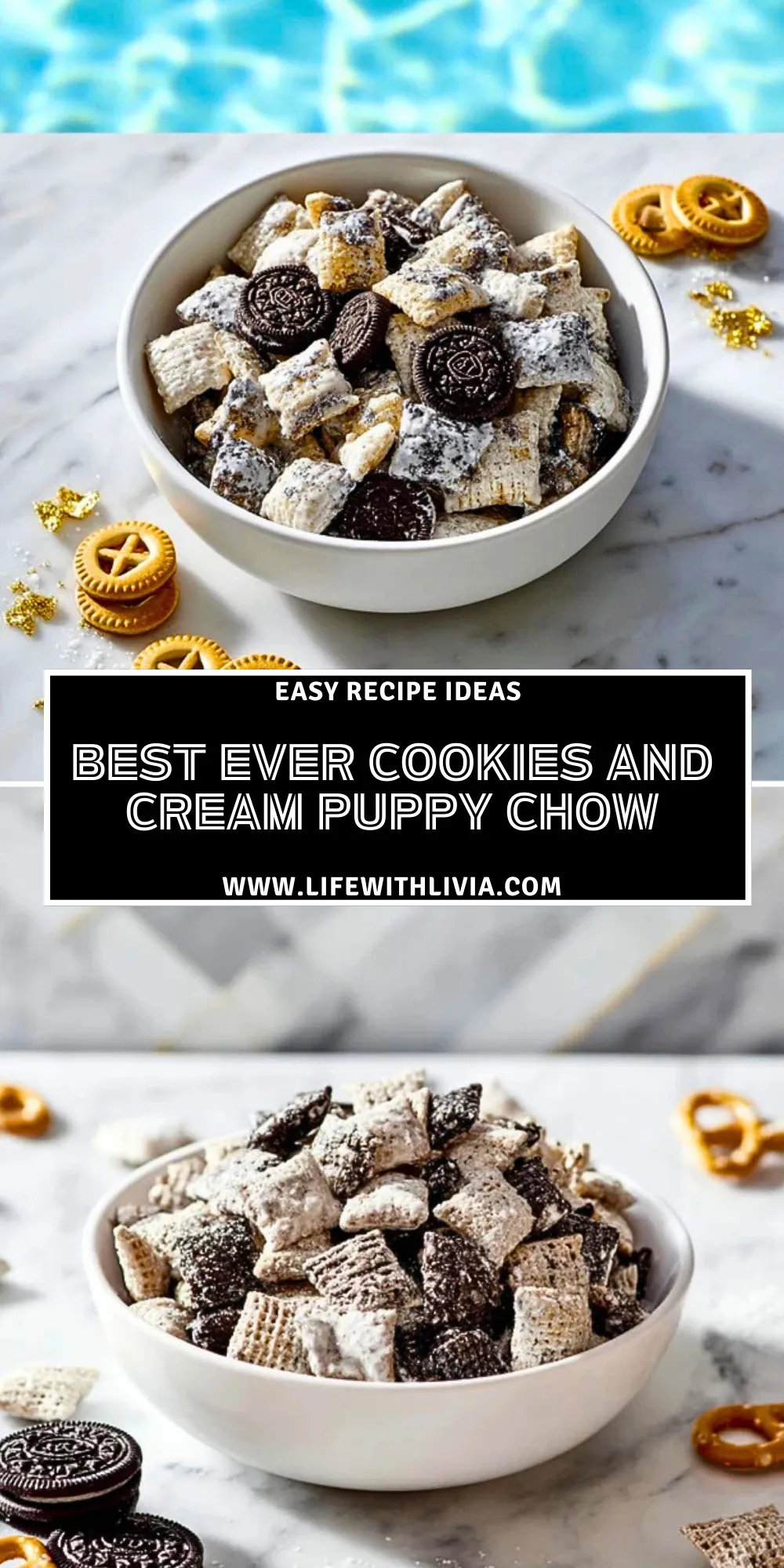 Best Ever Cookies And Cream Puppy Chow- Pin 1