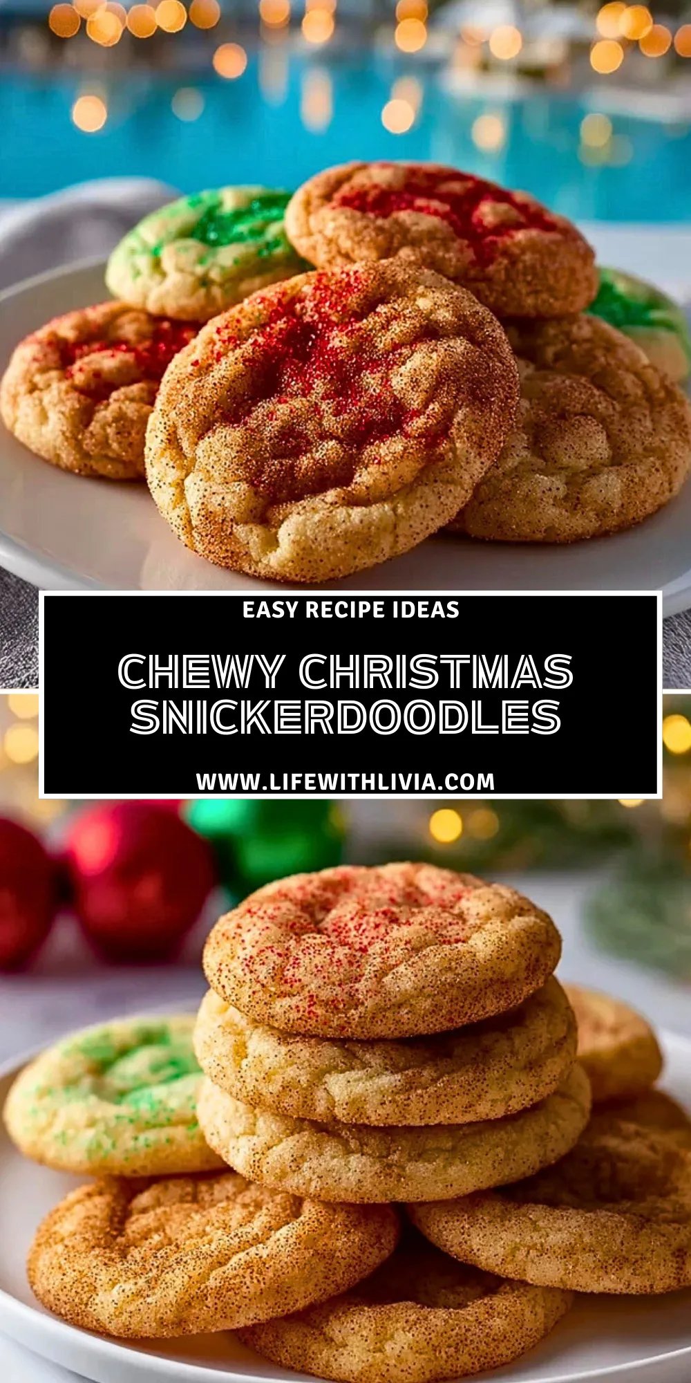 Chewy Christmas Snickerdoodles - Pin 1