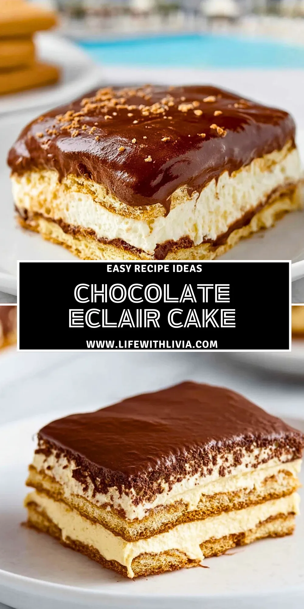 Chocolate Eclair Cake- Pin 1