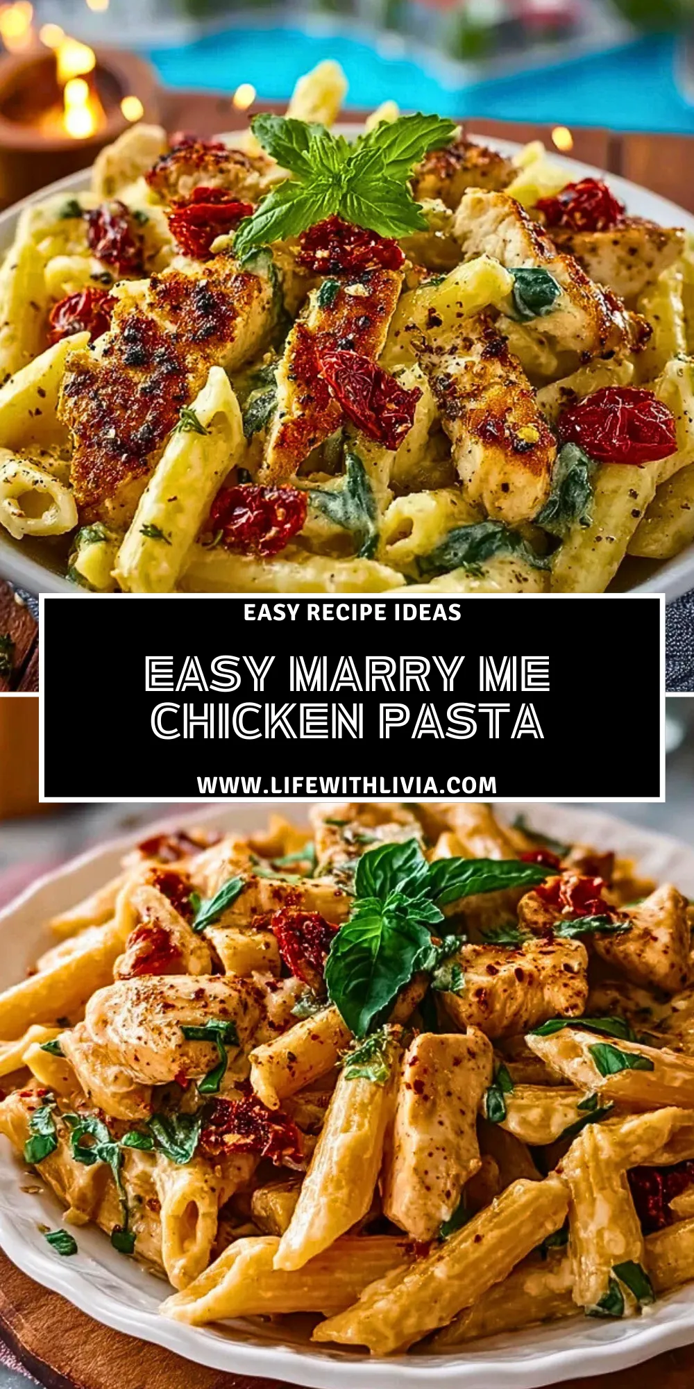 Easy Marry Me Chicken Pasta- Pin 1