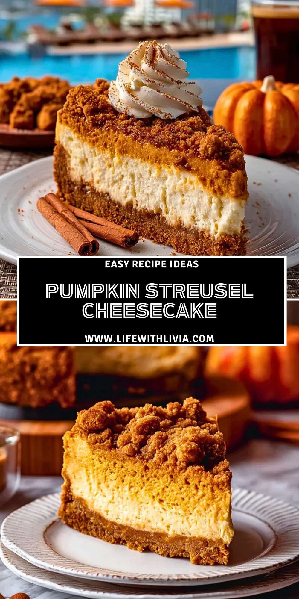 Pumpkin Streusel Cheesecake- Pin 1