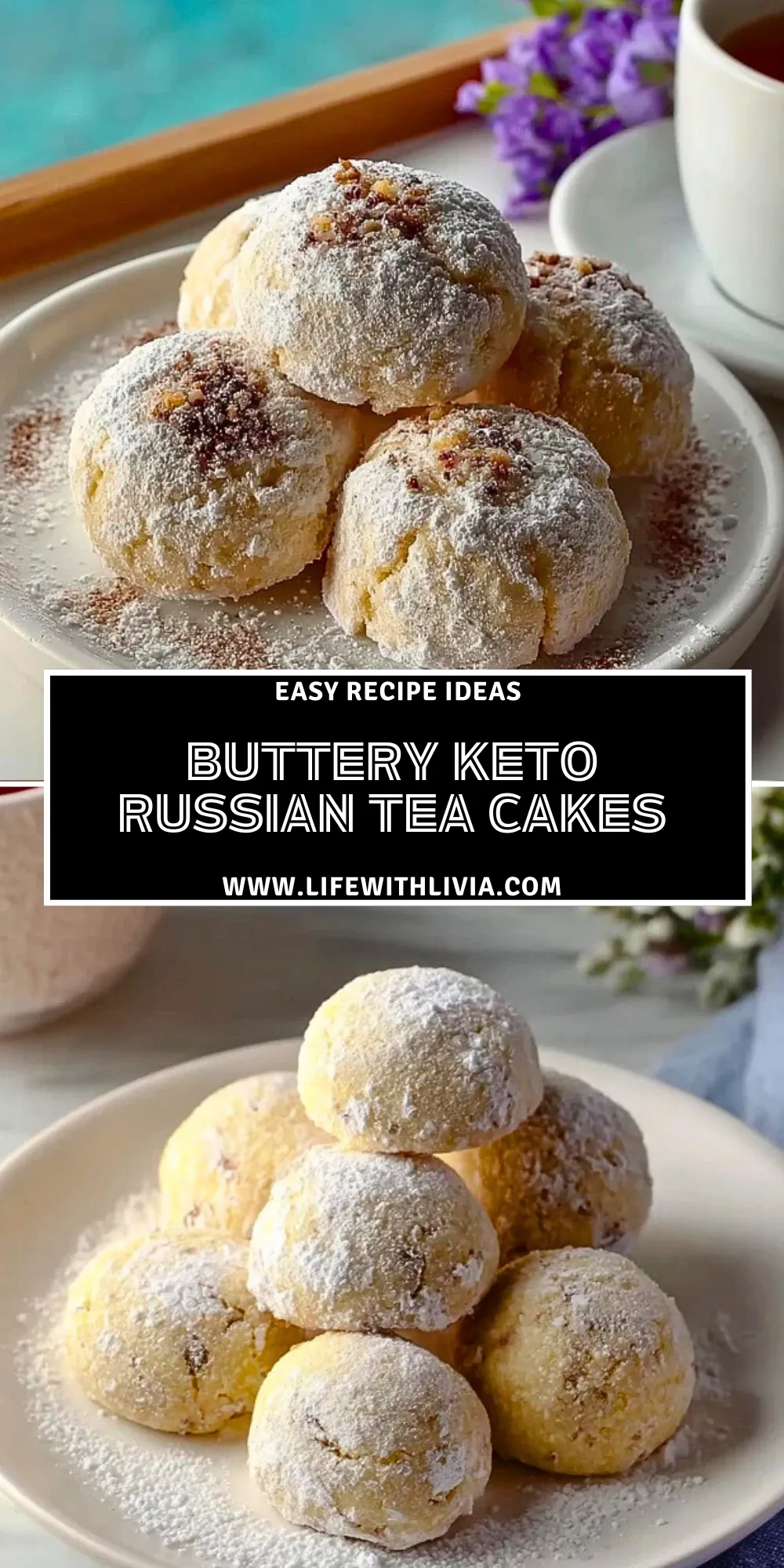 Buttery Keto Russian Tea Cakes- Pin 1