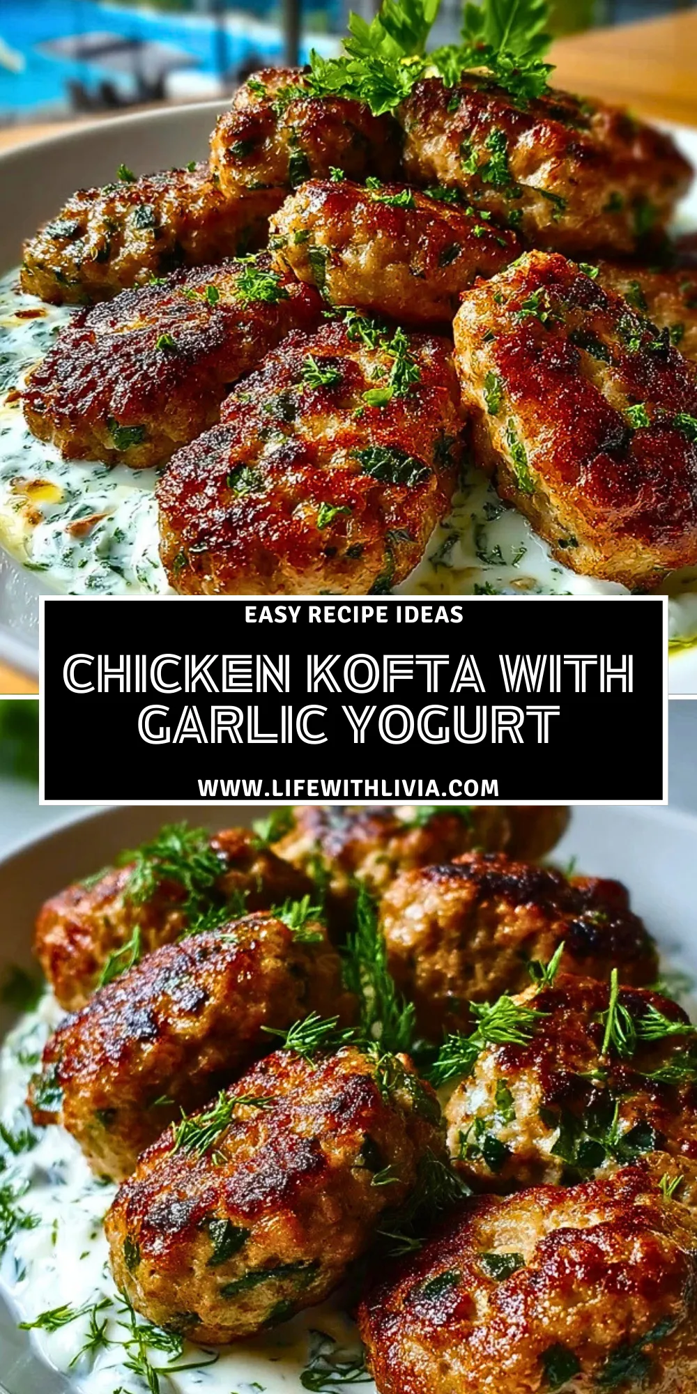 Chicken Kofta with Garlic Yogurt - Pin 1