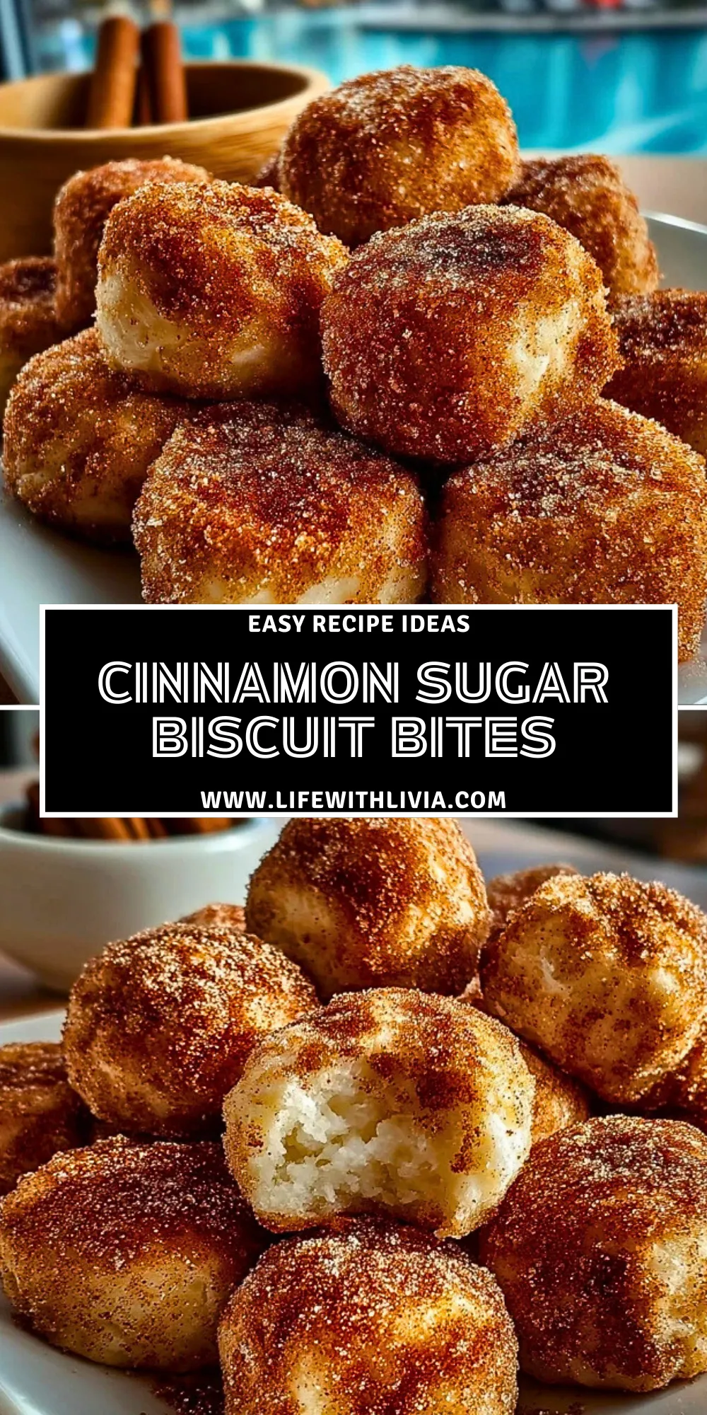 Cinnamon Sugar Biscuit Bites - Pin 1
