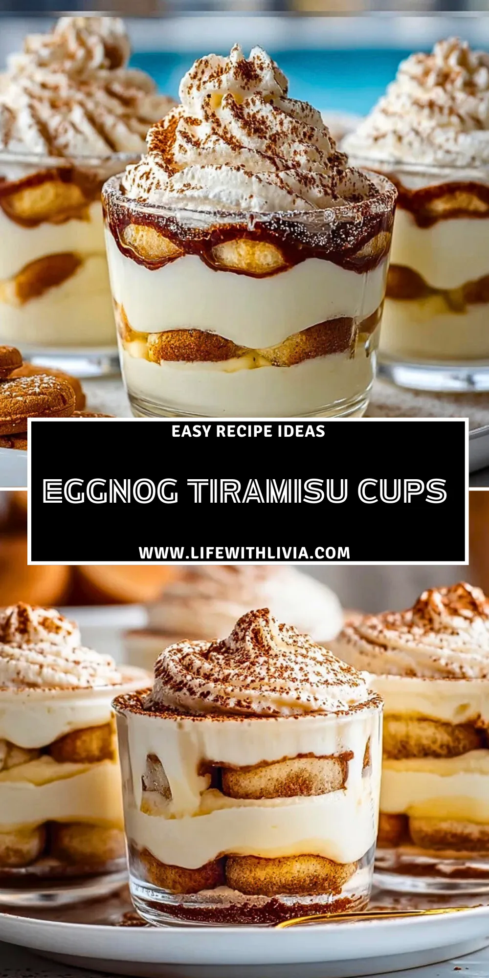 Eggnog Tiramisu Cups - Pin 1