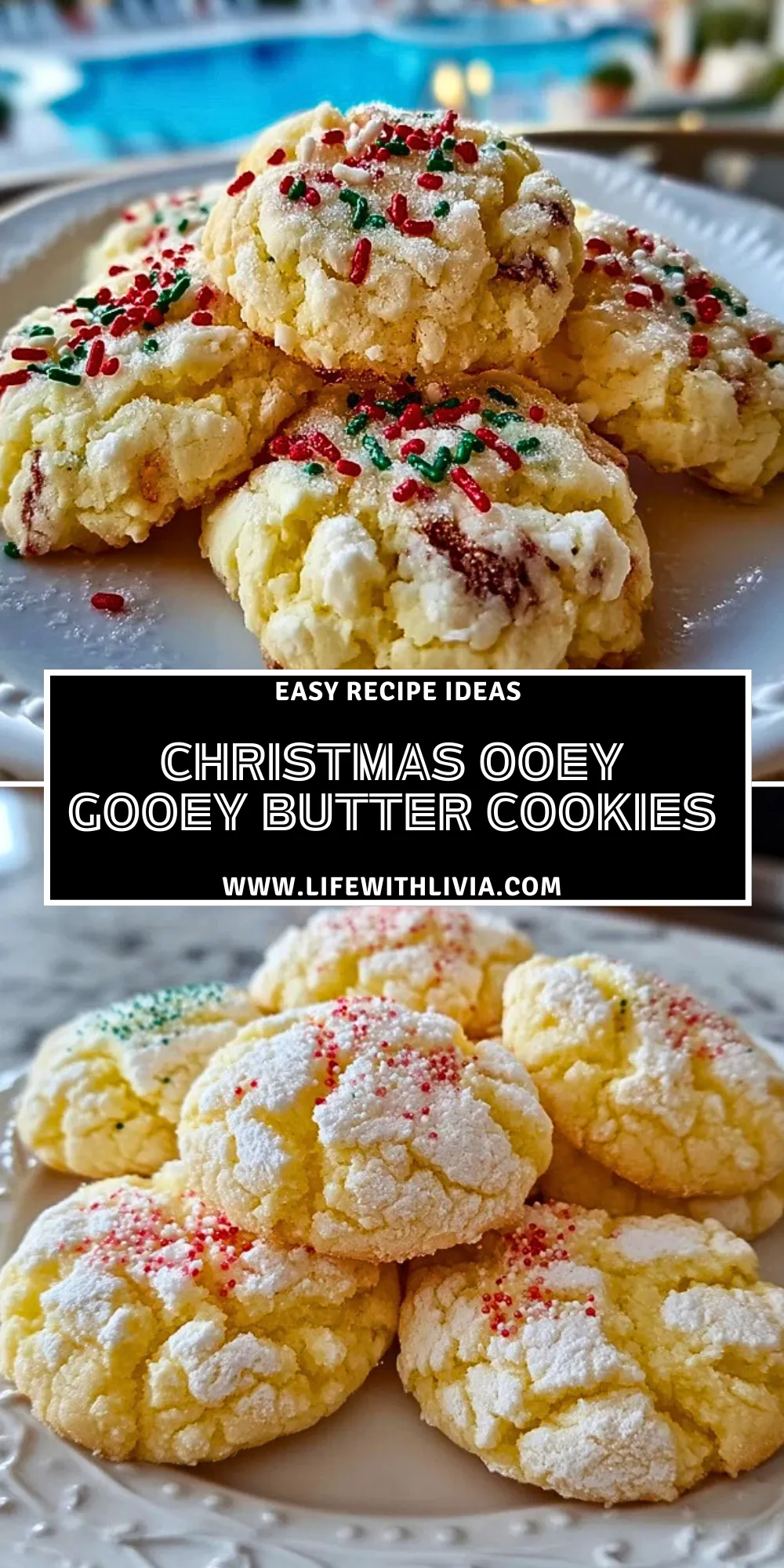 Christmas Ooey Gooey Butter Cookies - Pin 1