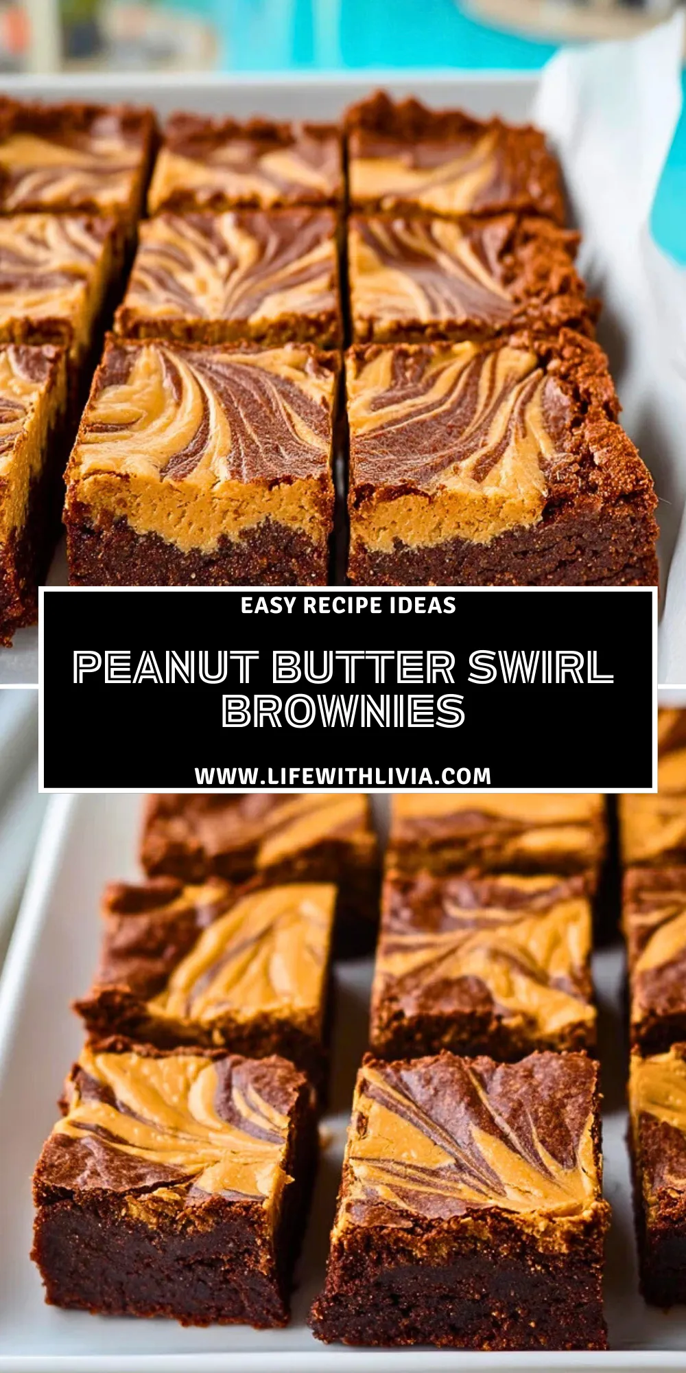 Peanut Butter Swirl Brownies - Pin 1