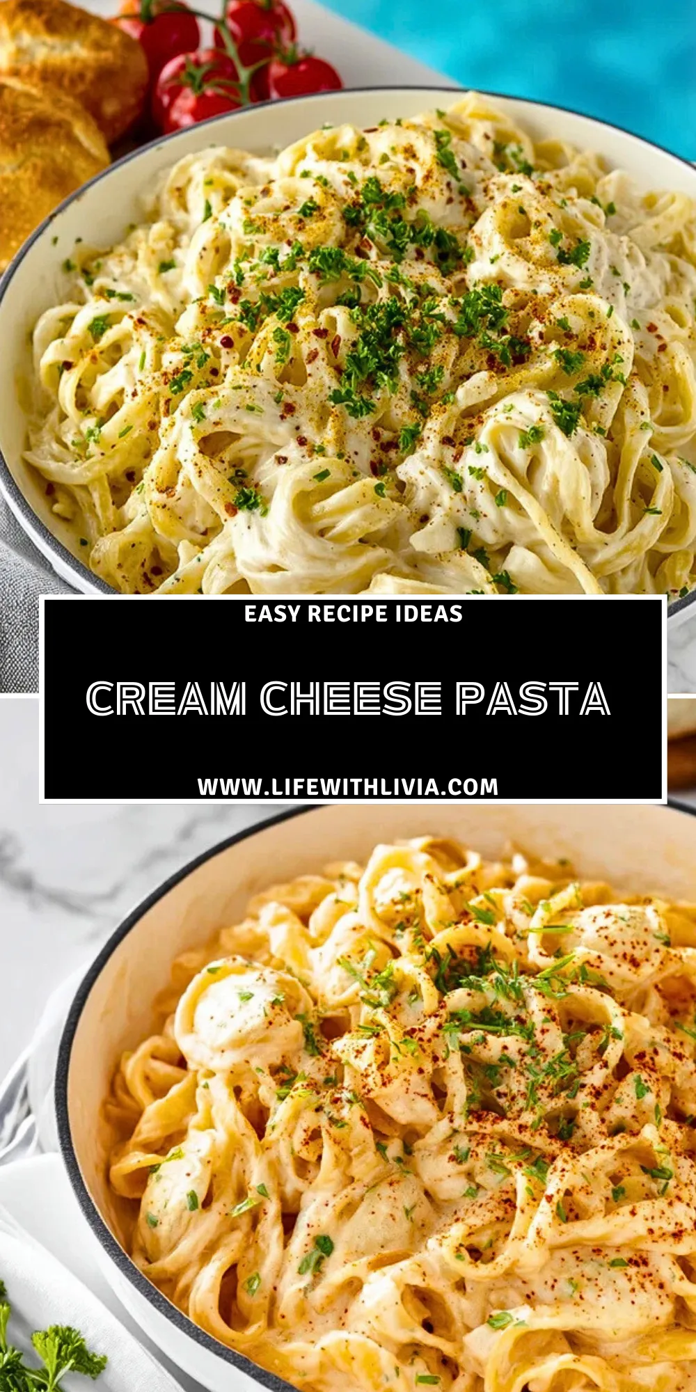 Cream Cheese Pasta - Pin 1
