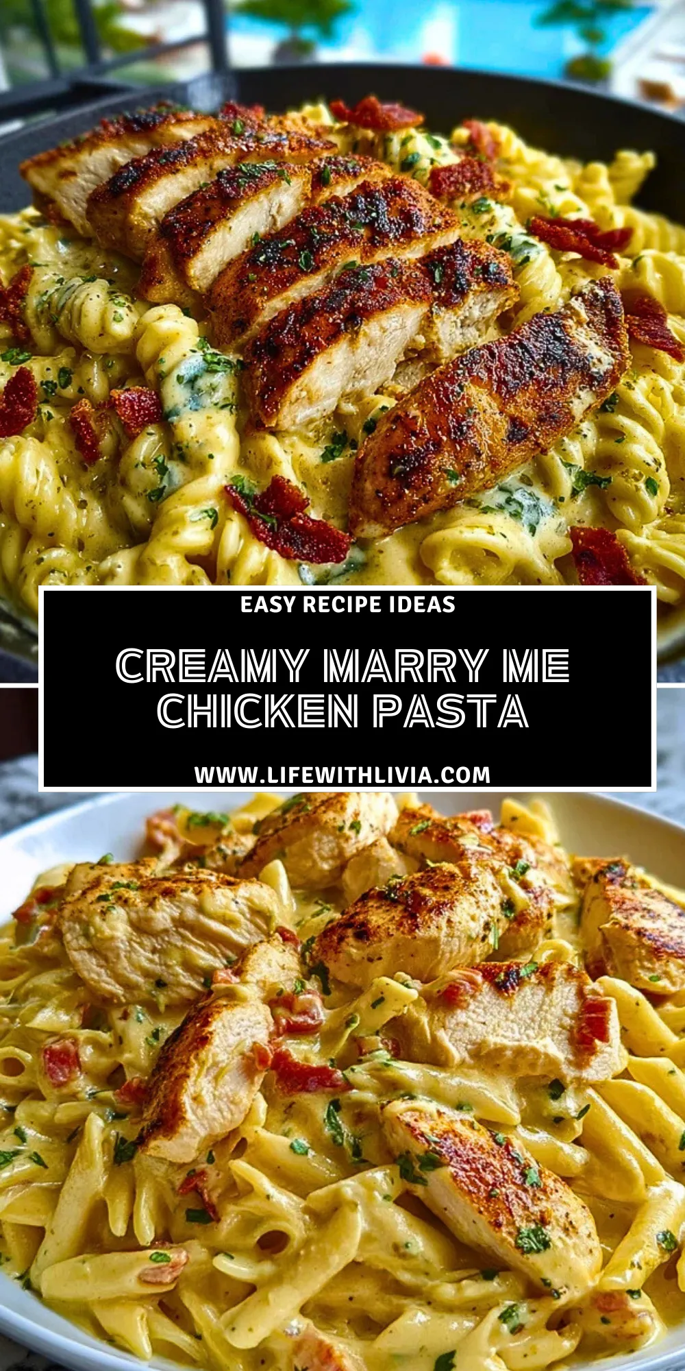 Creamy Marry Me Chicken Pasta - Pin 1