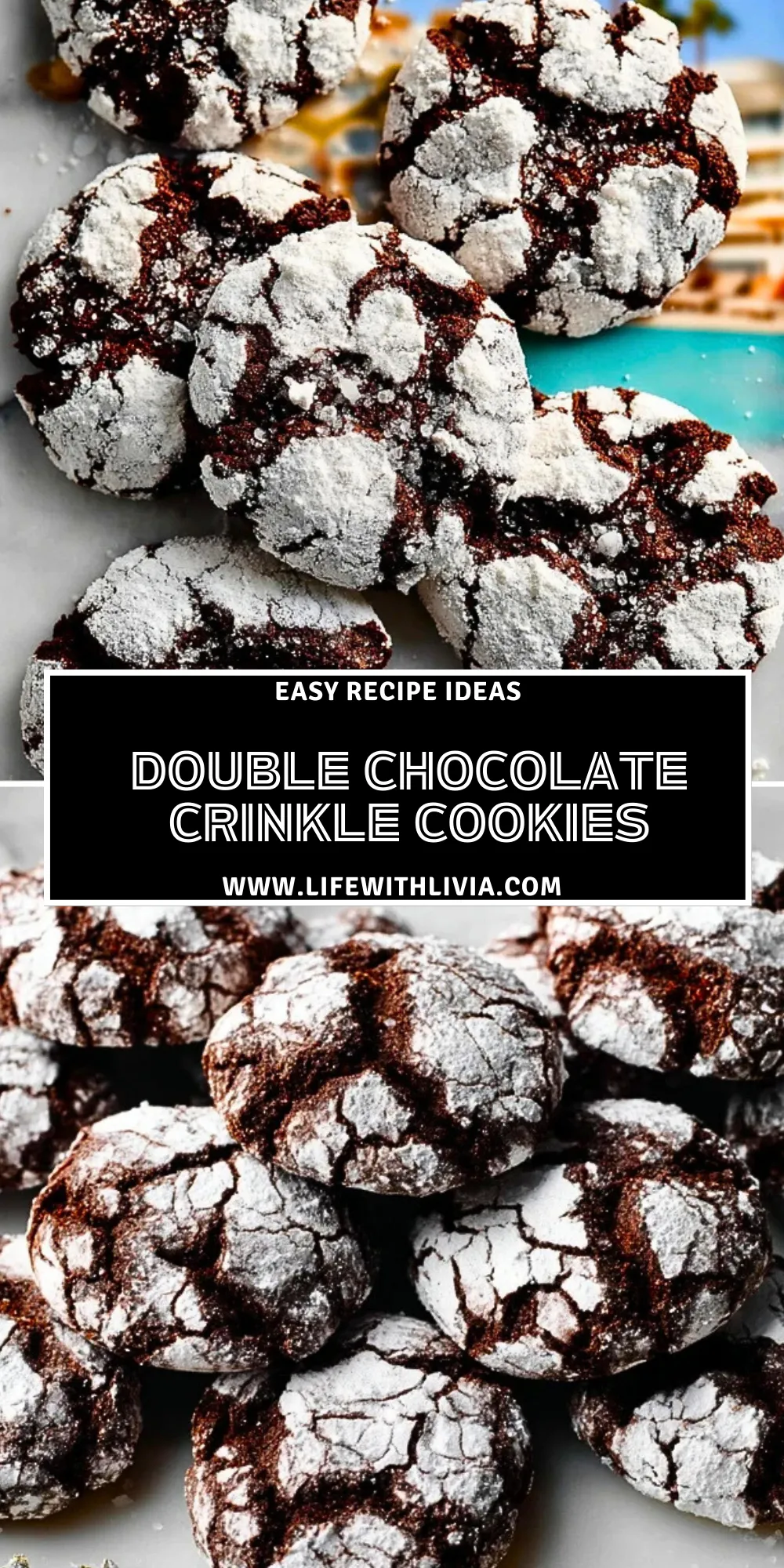 Double Chocolate Crinkle Cookies - Pin 1