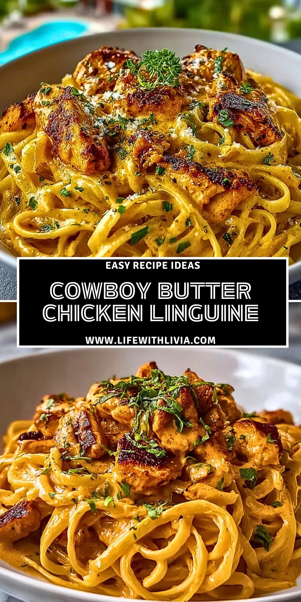 Cowboy Butter Chicken Linguine - Pin 1